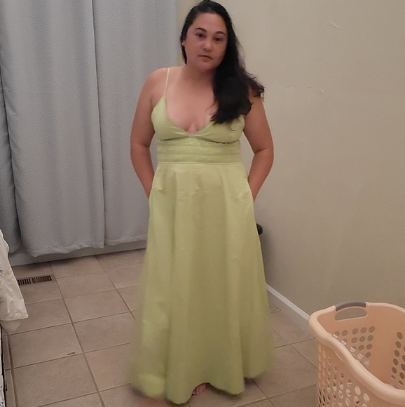 Zara Poplin Dress green size XL - Picture 4 of 4